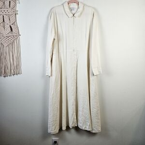 Nordstrom Plus Full Zip dress Size 2X Lagenlook Cream